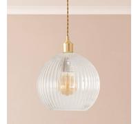 ValueLights | Maddison Clear Ribbed Glass Globe Easy Fit Pendant Lamp Shade | Shades, Home Décor & Improvement Essential