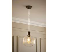 ValueLights Maddison Clear Ribbed Glass Shade Brushed Brass Ceiling Pendant Light in Bronze ValueLights Bronze