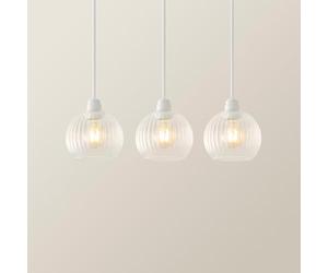 ValueLights | Maddison Set of 3 Small Clear Ribbed Glass Globe Easy Fit Lamp Shades | Lamp Shades, Home Décor & Improvement Essential
