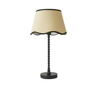 Max Bobble Table Lamp with Scallop Black Trim Drum Shade black