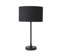 Maeve Fabric Drum Lamp Shade Matte Black Bobbin Bobble Table Lamp with LED Bulb ValueLights Black One Size