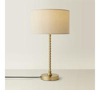 ValueLights | Maeve Cream Fabric Drum Lamp Shade Brushed Gold Bobbin Bobble Table Lamp | Table Lamps, Home Décor & Improvement Essential