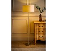 Valuelights Maeve Cream Shade Bobbin Bobbled Brushed Gold Floor Lamp Gold