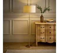 Valuelights Maeve Cream Shade Brushed Gold Bobbin Bobble Floor Lamp