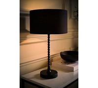 ValueLights | Maeve Black Fabric Drum Lamp Shade Matte Black Bobbin Bobble Table Lamp and Bulb | Table Lamps, Home Décor & Improvement Essential | Light Bulb Included