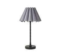 Maeve Scallop Pleated Tapered Shade Matte Black Bobbin Table Lamp with LED Bulb ValueLights Grey One Size