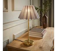 Max Bobble Table Lamp with Scallop Pleated Shade in Brushed Gold Grey