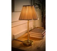 ValueLights | Maeve Light Grey Pleat Faux Silk Scallop Shade Gold Bobbin Table Lamp with Bulb | Table Lamps, Home Décor & Improvement Essential | Light Bulb Included