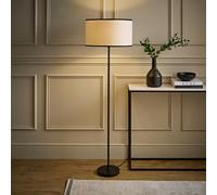 ValueLights | Maeve Natural Linen Black Trim Shade Matte Black Bobbin Bobble Floor Lamp | Floor Lamps & Torchieres, Home Décor & Improvement Essential