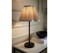ValueLights | Maeve Light Grey Pleated Faux Silk Scallop Shade Black Bobbin Bobble Table Lamp | Table Lamps, Home Décor & Improvement Essential