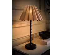 Valuelights Maeve Scallop Pleated Tapered Shade Matte Black Bobbin Table Lamp With Led Bulb In Grey Grey One Size