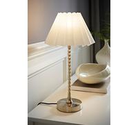 ValueLights Maeve White Scallop Taper Shade Chrome Bobbin Table Lamp