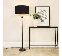 Valuelights Maggie Black Candlestick Floor Lamp With Black And Metallic Gold Shade And Bulb Black One Size