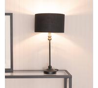 Maggie Black Candlestick Table Lamp with Black and Chrome Inner Lamp Shade ValueLights Black One Size