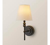 ValueLights | Maggie Black Candlestick Wall Light with Linen Shade | Wall Lights, Home Décor & Improvement Essential