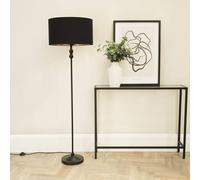 Maggie Black Metal Candlestick Floor Lamp with Black and Metallic Gold Shade ValueLights Black One Size