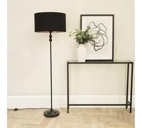 ValueLights Maggie Black Metal Candlestick Floor Lamp with Black & Metallic Gold Shade ValueLights Black