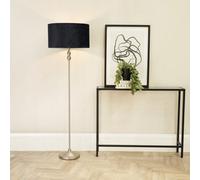 ValueLights Maggie Charcoal Shade Chrome Candlestick Floor Lamp
