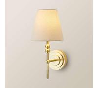 ValueLights | Maggie Brushed Gold Candlestick Wall Light with Linen Shade | Wall Lights, Home Décor & Improvement Essential