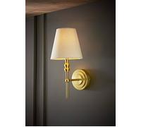 ValueLights | Maggie Brushed Gold Candlestick Wall Light with Linen Shade | Wall Lights, Home Décor & Improvement Essential |