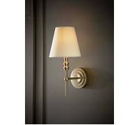 Maggie Candlestick Style Wall Light with Linen Tapered Lamp Shade ValueLights Silver One Size