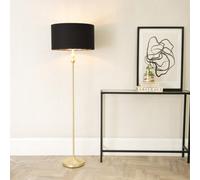 Valuelights Maggie Gold Metal Candlestick Floor Lamp With Black And Metallic Gold Lamp Shade And Led Bub