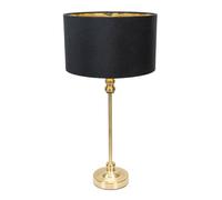 ValueLights | Maggie Gold Metal Candlestick Table Lamp with Black & Gold Inner Shade | Table Lamps, Home Décor & Improvement Essential