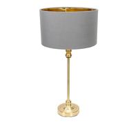 ValueLights | Maggie Gold Metal Candlestick Table Lamp with Grey & Gold Inner Shade | Table Lamps, Home Décor & Improvement Essential