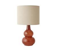 ValueLights | Maguire Burnt Orange Glass Table Lamp with Natural Shade