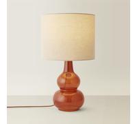 ValueLights | Maguire Burnt Orange Glass Table Lamp with Natural Shade