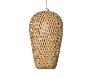 Valuelights Malay Modern Easy Fit Natural Bamboo Lattice Design Oblong Ceiling Pendant Light Shade - With Led Gls Bulb