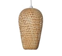 MiniSun | Modern Natural Bamboo Lattice Design Ceiling Light Shade | Pendant Lights, Home Décor & Improvement Essential | 23cm Shade Width