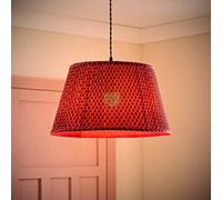 ValueLights Malina Double Pink Pleated Tapered Easy Fit Lamp Shade with Bulb in Dark Pink | Size: Large ValueLights Dark Pink Large