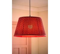 ValueLights Malina Double Pink Pleated Tapered Easy Fit Lamp Shade with Bulb in Dark Pink | Size: Large ValueLights Dark Pink Large