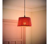ValueLights Malina Double Pink Pleated Tapered Easy Fit Lamp Shade with Bulb in Dark Pink | Size: Small ValueLights Dark Pink Small