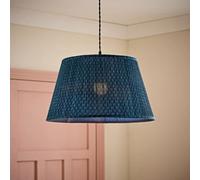 Valuelights Malina Double Teal Large Pleated Tapered Easy Fit Lamp Shade (D) 45Cm