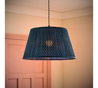 ValueLights Malina Double Teal Pleated Tapered Easy Fit Lamp Shade with Bulb | Size: Large ValueLights Teal Large
