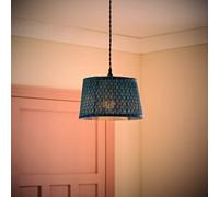ValueLights Malina Double Teal Pleated Tapered Easy Fit Lamp Shade with Bulb | Size: Small ValueLights Teal Small