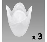 MiniSun | Frosted Marble Effect Glass Tulip Replacement Shades | Lamp Shades, Home Décor & Improvement Essential | Pack of 3 | 9.5cm Shade Width