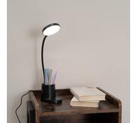 ValueLights | Black Rechargeable Goose Neck Dimmable Desk Lamp with Pen Holder Dimmable Flexible Reading Task Light | Table Lamps, Home Décor & Improvement Essential