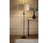 Marissa Beige and Metallic Gold Shade with Black Stacked Ball Floor Lamp ValueLights Beige One Size