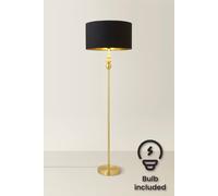 Valuelights Marissa Gold Stacked Ball Floor Lamp With Black/gold Shade - Led Bulb Included