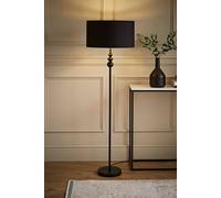 Valuelights Marissa Matte Black Stacked Ball Floor Lamp With Black/gold Shade