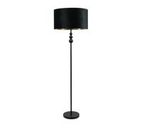 Marissa Black Stacked Ball Floor Lamp with Velvet Drum & Gold Inner Shade & Bulb ValueLights Black One Size