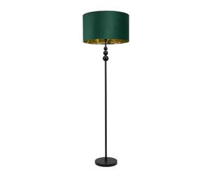 ValueLights | Marissa Black Floor Lamp with Green Velvet & Gold Inner Shade & Warm White Bulb | Floor Lamps, Home Décor & Improvement Essential