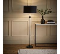 Valuelights Marissa Black Stacked Ball Floor Lamp With Black With Chrome Inner Lamp Shade