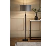 Marissa Black Stacked Ball Floor Lamp with Grey Velvet with Chrome Inner Shade ValueLights Grey One Size