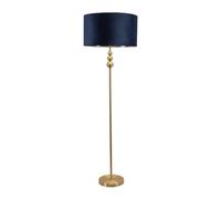 ValueLights | Marissa Brushed Gold Floor Lamp with Navy Velvet & Gold Inner Shade | Floor Lamps, Home Décor & Improvement Essential