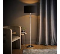 Valuelights Marissa Chrome Stacked Ball Floor Lamp With Black Drum Shade - Led Bulb Included