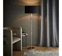 Valuelights Marissa Chrome Stacked Ball Floor Lamp With Black With Chrome Inner Lamp Shade